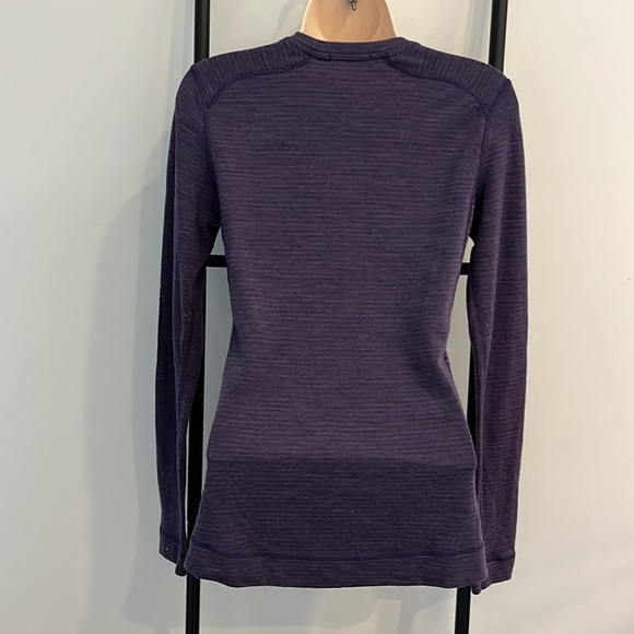 SmartWool knit purple stripes sweater women size S long sleeve wool - Picture 3 of 6